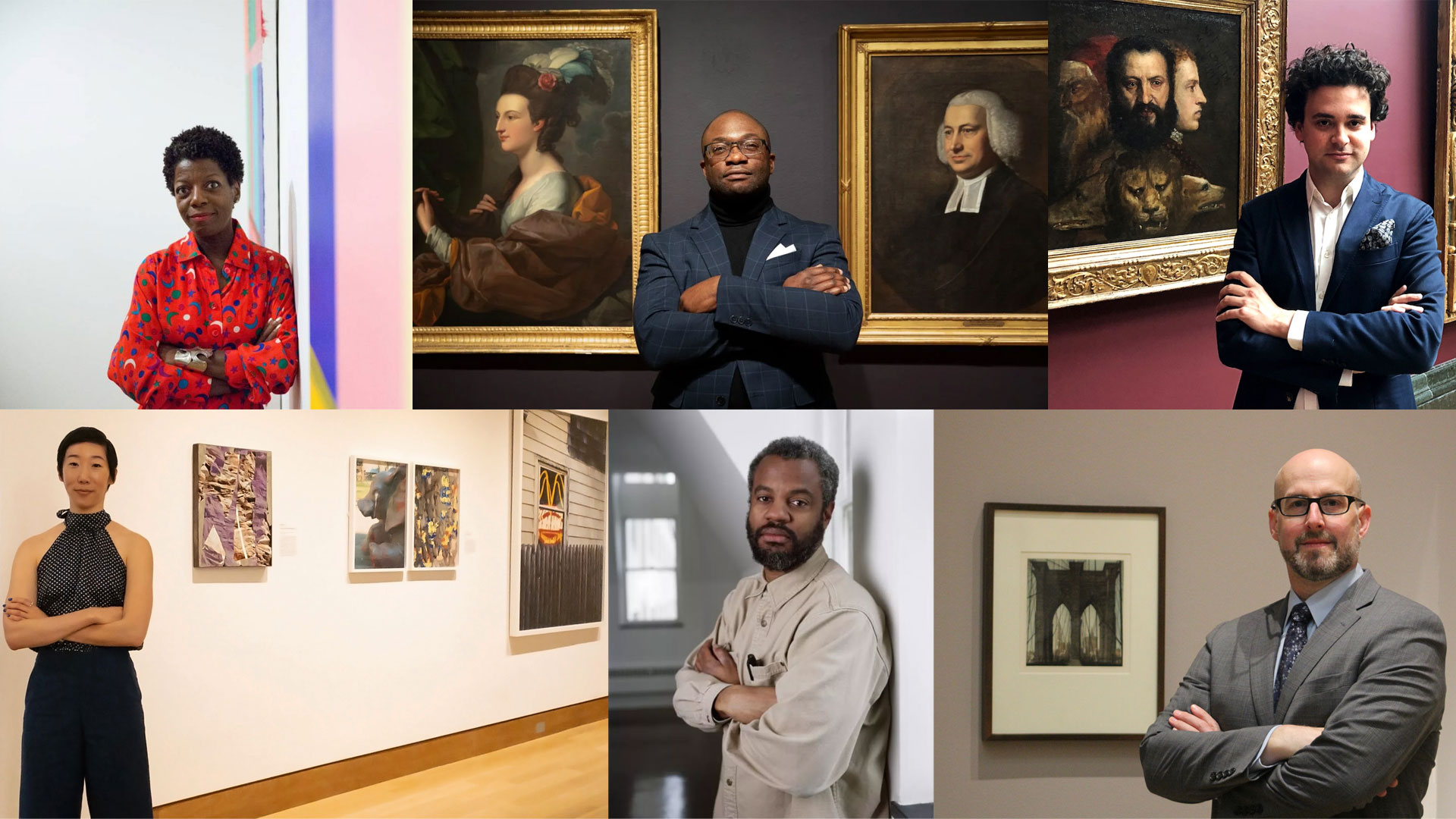 Curators with folded arms